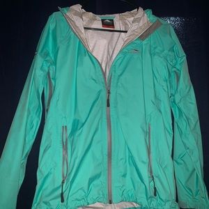 Teal High Sierra rain jacket